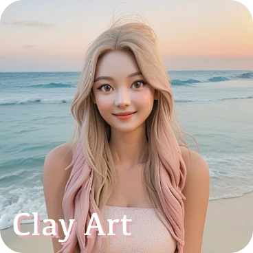 Clay Art style: a softly sculpted portrait