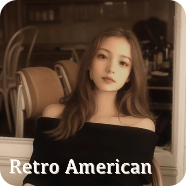 Retro American style: a warm, vintage-inspired portrait