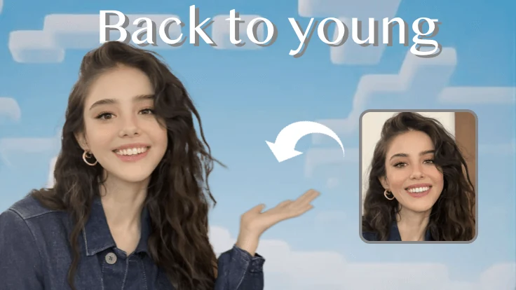 Back to Young preview showing a portrait transformed to look younger